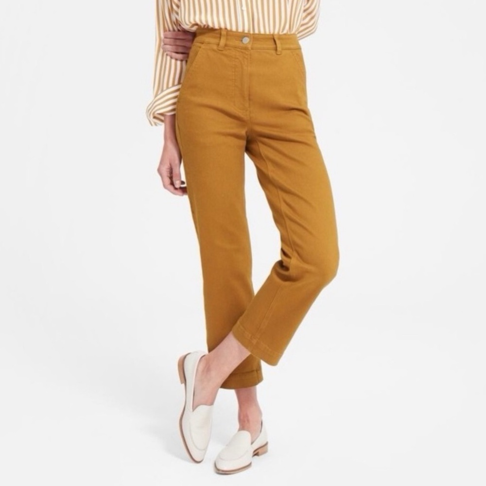 Everlane The Straight-Leg Pants in Cognac Warm Brown